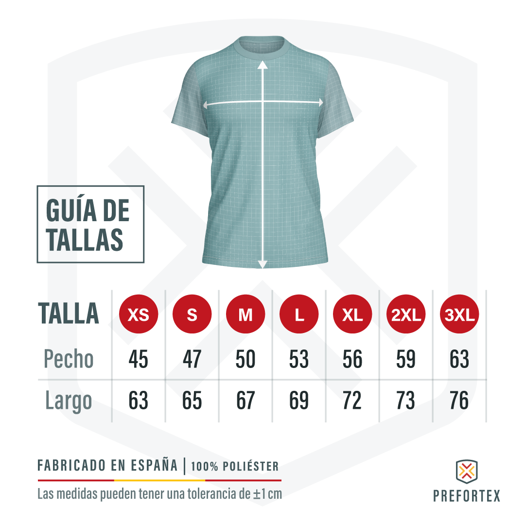 Tallas camisetas Prefortex